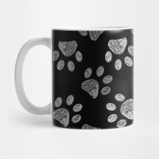 Doodle grey paw print Mug